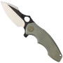 WE Knife Co. Green 605I Titanium Flipper Knife, Satin/Black Blade