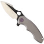 WE Knife Co. 605J Titanium Flipper Knife, Satin/Black Blade