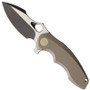 WE Knife Co. Bronze 605L Titanium Flipper Knife, Black/Satin Blade