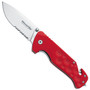 BlackFox Knives Red Action Rescue Folder Knife, Satin Combo Blade