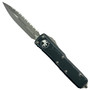 Microtech Distressed UTX-85 Dagger OTF Auto Knife, Apocalyptic Stonewash Serrated Blade
