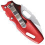 Cold Steel Red Mini Tuff Lite, Plain Edge, 20MTR, clip view