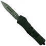 Microtech Signature Series Carbon Fiber Troodon Dagger OTF Auto Knife, Damascus Dagger Blade