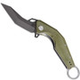 Artisan Cutlery Cobra Knife, Black D2 Blade, Textured Green G10