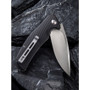 CIVIVI Black Ebony Incite Flipper Knife, Satin D2 Blade, Clip View