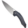 CIVIVI Black G10/Carbon Fiber Plethiros Flipper Knife, Satin D2 Blade 