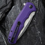 CIVIVI Purple Praxis Flipper Knife , Damascus Blade, Clip View