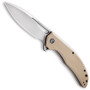 CIVIVI Tan Vexer Flipper Knife, Satin D2 Blade