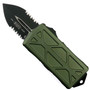 Microtech OD Green Exocet OTF Auto Knife, Black Combo Blade