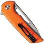 CIVIVI Orange Odium Flipper Knife, Stonewash D2 Blade, Clip View