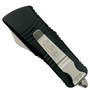 Microtech Mini Troodon CA Legal OTF Auto Knife, Tanto Stonewash Blade, Clip View