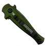 Kershaw OD Green Launch 12CA Auto Knife, 1.93" BlackWash Blade, Clip View