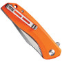 CIVIVI Orange Baklash Flipper Knife, Satin Blade, Clip View