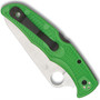 Spyderco Green Pacific Salt 2 Folder Knife, LC200 Satin SpyderEdge Blade, Clip View