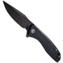CIVIVI Black G10 Baklash Flipper Knife, Black Stonewash Blade