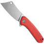 CIVIVI Red G10 Mini Mastodon Flipper Knife , Stonewash Cleaver Blade