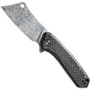 CIVIVI Twill Carbon Fiber Mini Mastodon Flipper Knife , Damascus Cleaver