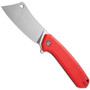 CIVIVI Red G10 Mastodon Flipper Knife , Stonewash Cleaver Blade