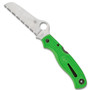 Spyderco Green Atlantic Salt Folder Knife, LC200 SpyderEdge Blade