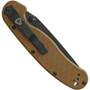 Ontario Coyote Brown Rat II Folder Knife, D2 Black Blade, Clip View