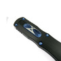 Marfione Custom Dirac Dagger OTF Auto Knife, Mirror Blade Blue Hardware, Hardware Slide
