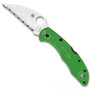 Spyderco Green Salt 2 Wharncliffe Folder Knife, LC200 SpyderEdge Blade