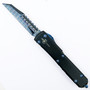 Marfione Custom Ultratech Warhound OTF Auto Knife,  Blue Spirograph Blade