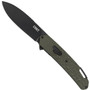 CRKT OD Green Bona Fide Flipper Knife, Field Strip Gen II