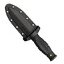 Cold Steel Mini Double Edge Spear Point Leatherneck, Satin Finish , sheath view