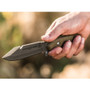 TOPS Backpacker's Bowie Fixed Blade Knife, Tumble Finish Blade, Hand View
