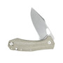 GiantMouse Green Canvas Micarta ACE Grand Folding Knife, Stonewash, Side View