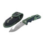 Buck Pursuit Large Guthook Green GFN Lockback Knife, sheath view