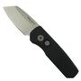 Pro-Tech Textured Runt 5 Auto Knife, Stonewash Reverse Tanto Blade