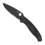 Spyderco C142PBBK Resilience Folder Knife, Black Oxide Blade 