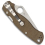 Spyderco Brown Micarta Paramilitary 2 Folder Knife, Cru-Wear Satin Blade, Clip View