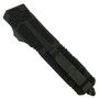 Microtech Shadow Scarab II OTF Auto Knife, Serrated DLC Dagger Blade, Clip View