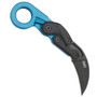 CRKT Blue Metallic Provoke Kinematic Karambit Knife, Black Stonewash Blade