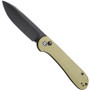 CIVIVI Olive Micarta Button Lock Elementum Knife, Black Stonewash Blade