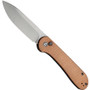 CIVIVI Brown Micarta Button Lock Elementum Knife, Stonewash Blade