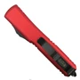 Microtech Red Ultratech OTF Knife, Black Bayonet Blade, Clip View