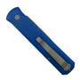 Pro-Tech Blue Godfather Auto Knife, Bead Blast Blade, Clip View