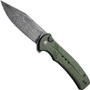 CIVIVI Green Micarta Cogent Button Lock Flipper Knife, Damascus Blade