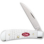 Case Bose White Synthetic Standard Jig Sway Back Folder Knife, Polish Finish Blade