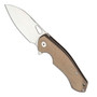 GiantMouse ACE Biblio Bronze with Natural Canvas Micarta Inlay Folding Knife, Satin Blade