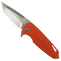 REVO Orange G-10 Vipera XL Assist Knife, Stonewash Tanto Blade