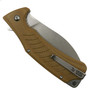 REVO Coyote Brown G-10 Ness REV 2 Flipper Knife, D2 Stonewash Blade, Clip View