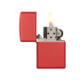 Zippo Regular Red Matte Lighter, Zippo 233 open view