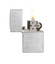 Zippo Regular Linen Weave Lighter, Zippo 28181, open view