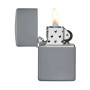 Zippo Regular Flay Gray Matte Lighter, open view