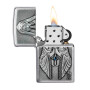 Zippo 200 Anne Stokes Gothic Prayer Emblem Chrome, open view
